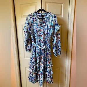 Floral cotton and silk Jessie Zhao dress